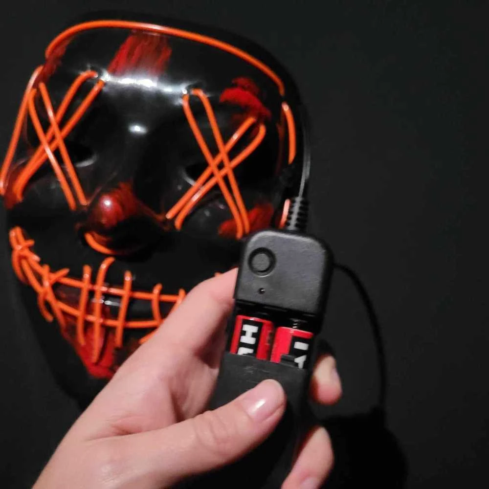 LED Helovino kaukė Purge - oranžinė