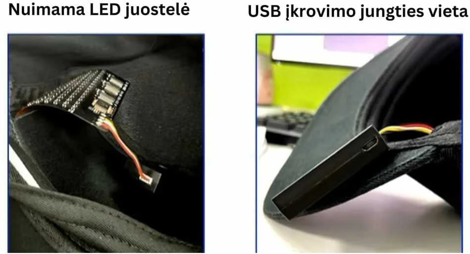 Programuojama LED kepurė