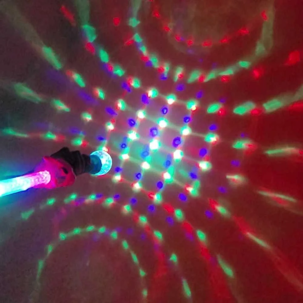 Šviečianti vienaragio lazda su LED disko efektais - mėlyna