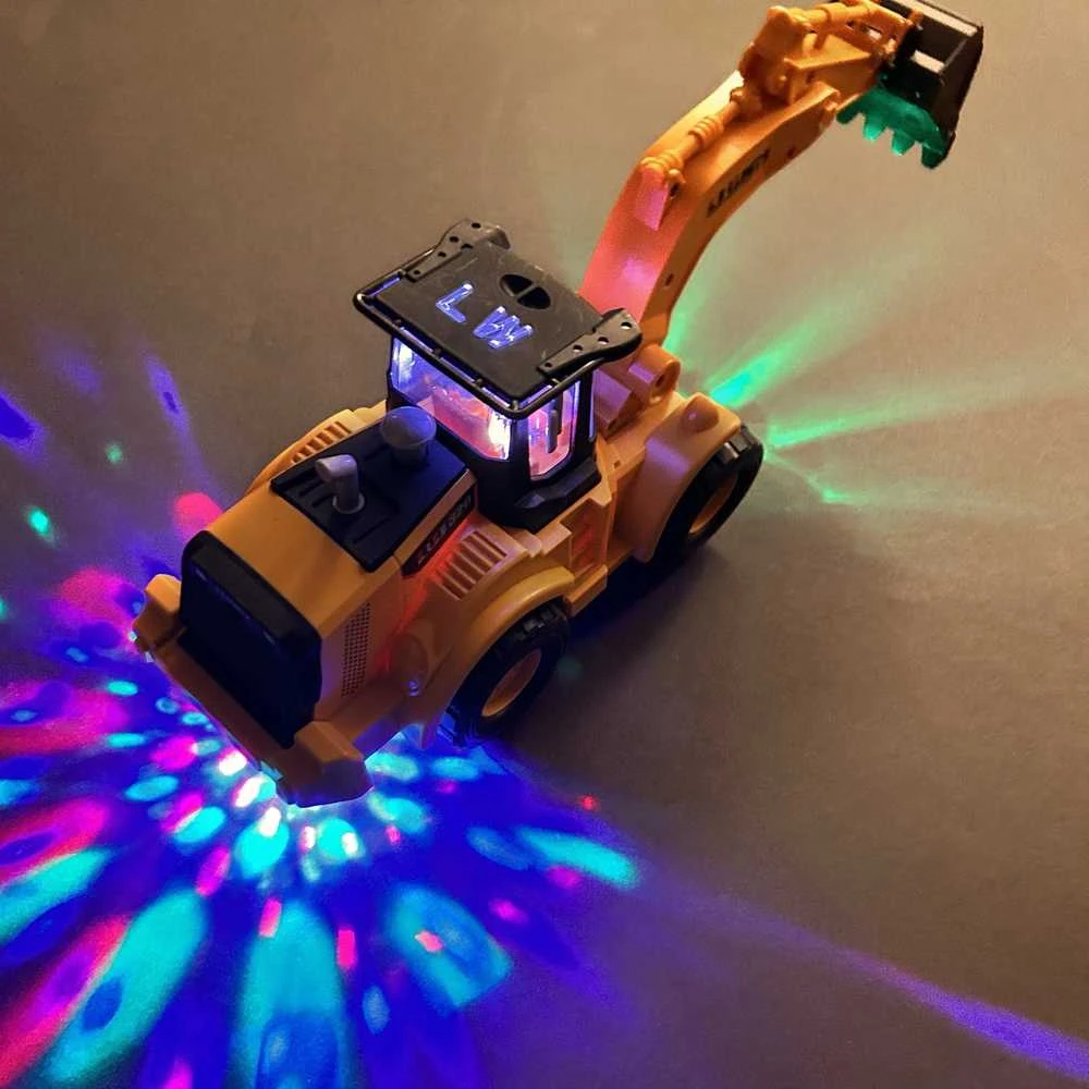 Žaislinis ekskavatorius su LED šviesomis