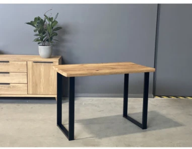 BERGAMO S 115X65 ąžuolinis stalas : Apdaila - Be apdailos, Stalviršio briauna - 2+2 cm