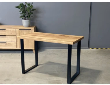BERGAMO S 115X65 ąžuolinis stalas : Apdaila - Be apdailos, Stalviršio briauna - 2+2 cm