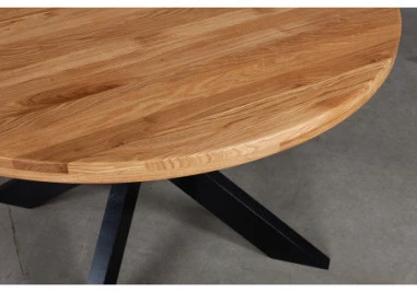 CIRCLE Juodas MIX Ø120-170 apvalus, prasiilginantis, ąžuolinis stalas