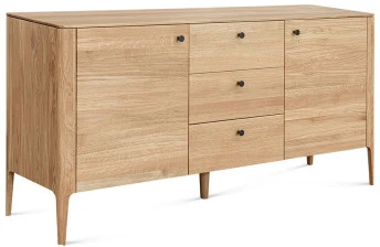 COMO 160cm Ąžuolinė komoda : Apdaila - Aliejuota bespalviu aliejumi su kietaisiais vaškais