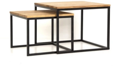 CUBO MIX S 2 in1 ąžuolinis žurnalinis staliukas : Apdaila - Be apdailos
