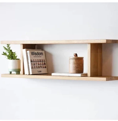 H FORMOS (80x20X24cm) ąžuolinė sieninė lentyna : Apdaila - Aliejuota bespalviu aliejumi su kietaisiais vaškais
