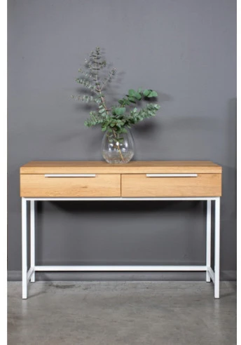 HUGO Baltas 120cm Ąžuolinė konsolė : Apdaila - Be apdailos