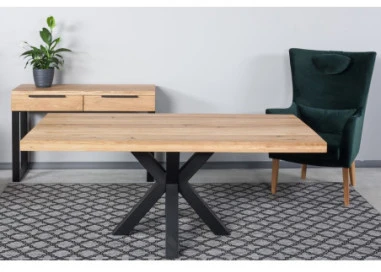 HUGO R 120cm Ąžuolinė konsolė : Apdaila - Be apdailos