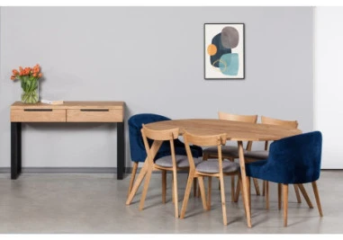 HUGO R 120cm Ąžuolinė konsolė : Apdaila - Be apdailos