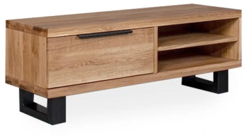 HUGO R 120cm Ąžuolinis TV staliukas : Apdaila - Aliejuota bespalviu linų sėmenų aliejumi