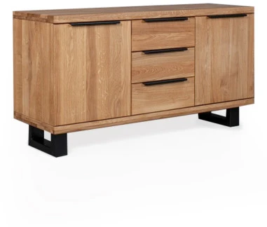 HUGO R 140cm Ąžuolinė komoda : Apdaila - Be apdailos