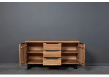 HUGO R 140cm Ąžuolinė komoda : Apdaila - Be apdailos