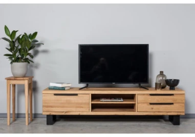 HUGO R 180cm Ąžuolinis TV staliukas : Apdaila - Aliejuota bespalviu linų sėmenų aliejumi
