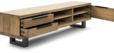 HUGO R 180cm Ąžuolinis TV staliukas : Apdaila - Aliejuota bespalviu linų sėmenų aliejumi