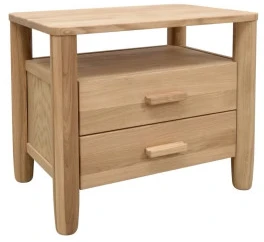 HYGGE 60cm Ąžuolinė spintelė prie lovos : Apdaila - Aliejuota bespalviu aliejumi su kietaisiais vaškais