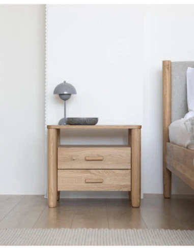 HYGGE 60cm Ąžuolinė spintelė prie lovos : Apdaila - Aliejuota bespalviu aliejumi su kietaisiais vaškais