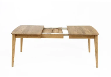 ISKU 130-177,5-225X90cm ąžuolinis, du kartus prasiilginantis stalas : Apdaila - Be apdailos