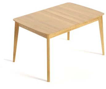 ISKU 140-185x80 ąžuolinis, prasiilginantis stalas : Apdaila - Be apdailos