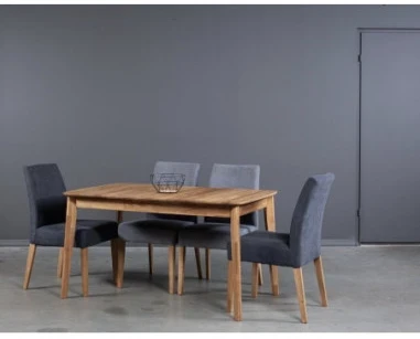 ISKU 140-185x80 ąžuolinis, prasiilginantis stalas : Apdaila - Be apdailos