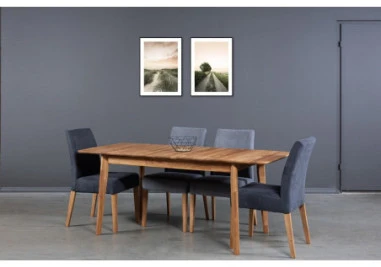 ISKU 140-185x80 ąžuolinis, prasiilginantis stalas : Apdaila - Be apdailos
