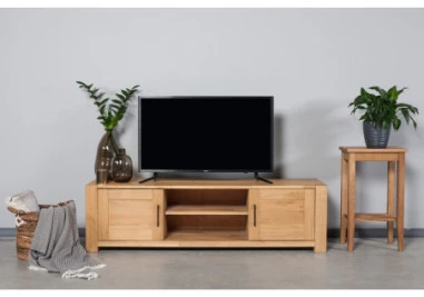 LAHTI MODERN 160 cm Ąžuolinis TV staliukas : Apdaila - Aliejuota bespalviu linų sėmenų aliejumi