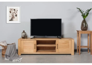 LAHTI MODERN 160 cm Ąžuolinis TV staliukas : Apdaila - Aliejuota bespalviu linų sėmenų aliejumi