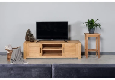 LAHTI MODERN 160 cm Ąžuolinis TV staliukas : Apdaila - Aliejuota bespalviu linų sėmenų aliejumi