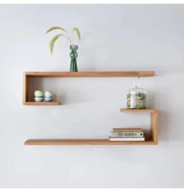 LITE (80x20x20cm) ąžuolinė sieninė lentyna : Apdaila - Be apdailos