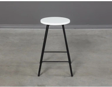 LOFT Baltas-Juodas pusbario (60cm) taburetė