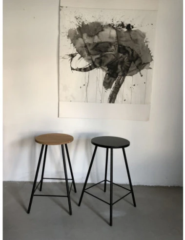 LOFT Juodas pusbario (60cm) taburetė