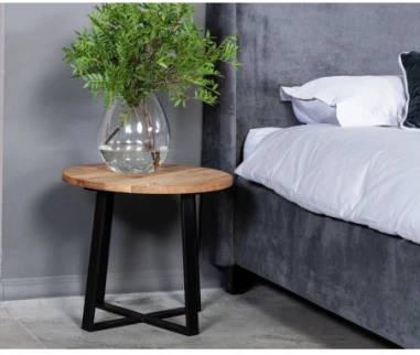 LOFT R Ø50 ąžuolinis apvalus žurnalinis staliukas : Apdaila - Aliejuota bespalviu linų sėmenų aliejumi, Aukštis - 44cm