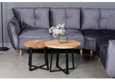 LOFT R Ø60 2in1 Ø50 ąžuolinis apvalus žurnalinis staliukas : Apdaila - Be apdailos
