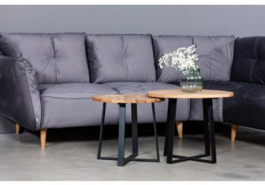 LOFT R Ø60 2in1 Ø50 ąžuolinis apvalus žurnalinis staliukas : Apdaila - Be apdailos