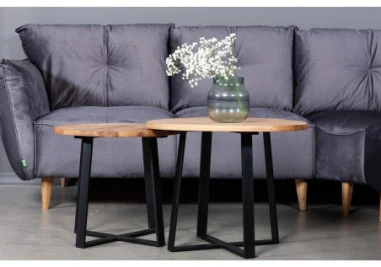 LOFT R Ø60 2in1 Ø50 ąžuolinis apvalus žurnalinis staliukas : Apdaila - Be apdailos