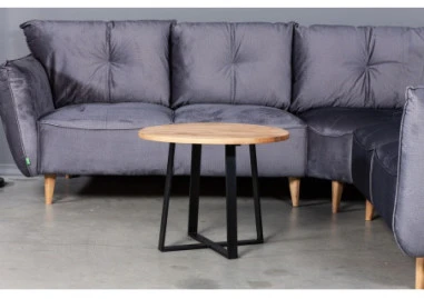LOFT R Ø60 ąžuolinis apvalus žurnalinis staliukas : Aukštis - 44cm