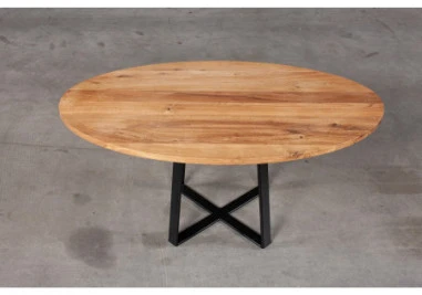 LOFT R ELIPSE 100X60 ąžuolinis ovalus žurnalinis staliukas juodom kojom : Apdaila - Be apdailos, Aukštis - 44cm