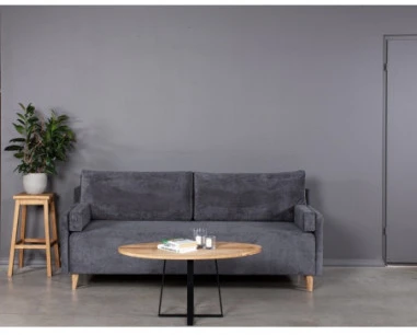 LOFT R ELIPSE 100X60 ąžuolinis ovalus žurnalinis staliukas juodom kojom : Apdaila - Be apdailos, Aukštis - 44cm