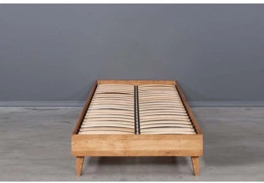 OAKY 120 Ąžuolinės Lovos rėmas : Apdaila - Be apdailos, Čiužinio dydis - 120x200cm, Kojos - Ąžuolinės, alyvuotos lovoms