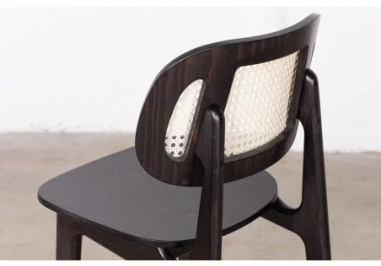 LULA Juodas CANE (66cm) pusbario kėdė
