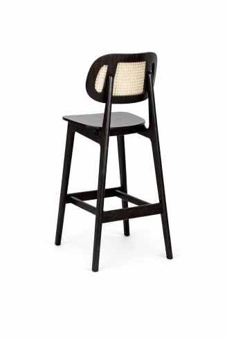 LULA Juodas CANE (66cm) pusbario kėdė