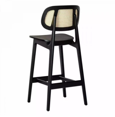 LULA Juodas CANE (66cm) pusbario kėdė