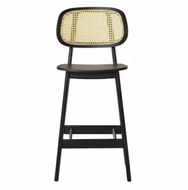 LULA Juodas CANE (66cm) pusbario kėdė