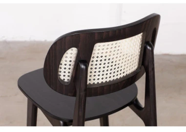 LULA Juodas CANE (66cm) pusbario kėdė