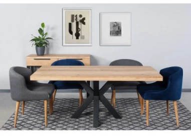 MODERNA 200X100 ąžuolinis stalas : Apdaila - Be apdailos