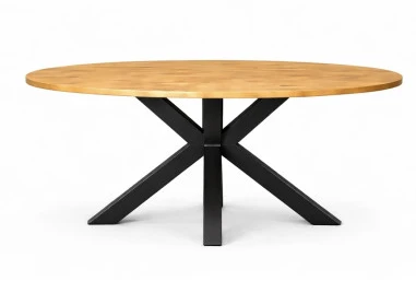 MODERNA OVAL 160x100 ąžuolinis stalas : Apdaila - Aliejuota bespalviu linų sėmenų aliejumi