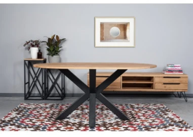 MODERNA OVAL 160x100 ąžuolinis stalas : Apdaila - Aliejuota bespalviu linų sėmenų aliejumi