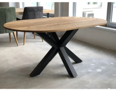 MODERNA OVAL 160x100 ąžuolinis stalas : Apdaila - Aliejuota bespalviu linų sėmenų aliejumi