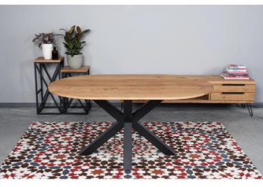 MODERNA OVAL 160x100 ąžuolinis stalas : Apdaila - Aliejuota bespalviu linų sėmenų aliejumi