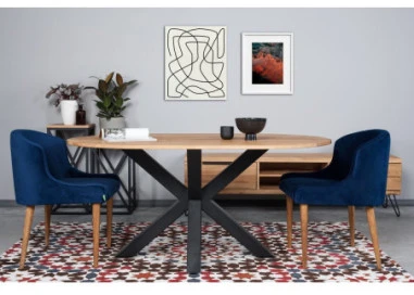 MODERNA OVAL 160x100 ąžuolinis stalas : Apdaila - Aliejuota bespalviu linų sėmenų aliejumi