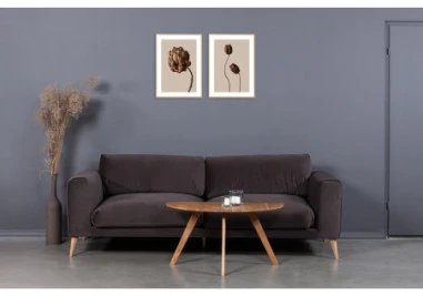 MOON OAKY 90cm ąžuolinis šoninis staliukas : Apdaila - Be apdailos, Aukštis - 48cm